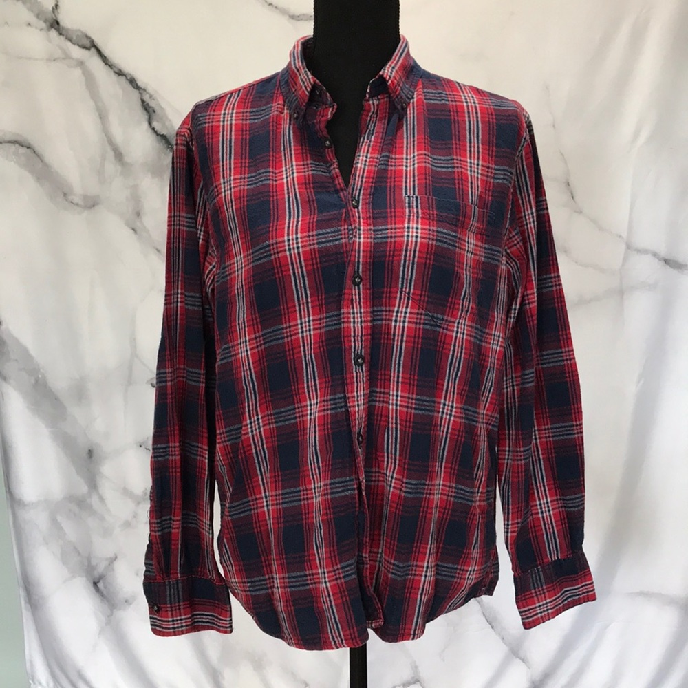 Red/navy blue flannel